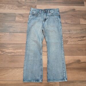 Urban Up Lowrise Bootcut Jeans Mens 30x30 Blue Denim Embroidered Cowboy Y2K